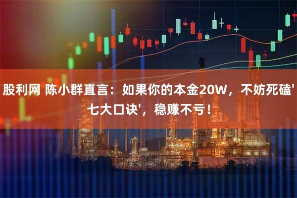 股利网 陈小群直言：如果你的本金20W，不妨死磕'七大口诀'，稳赚不亏！